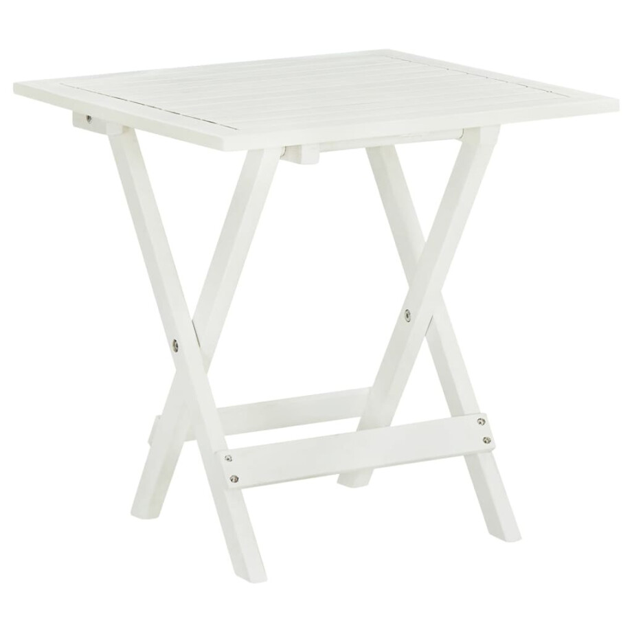 vidaXL Bistrotafel 46x46x47 cm massief acaciahout wit afbeelding 1