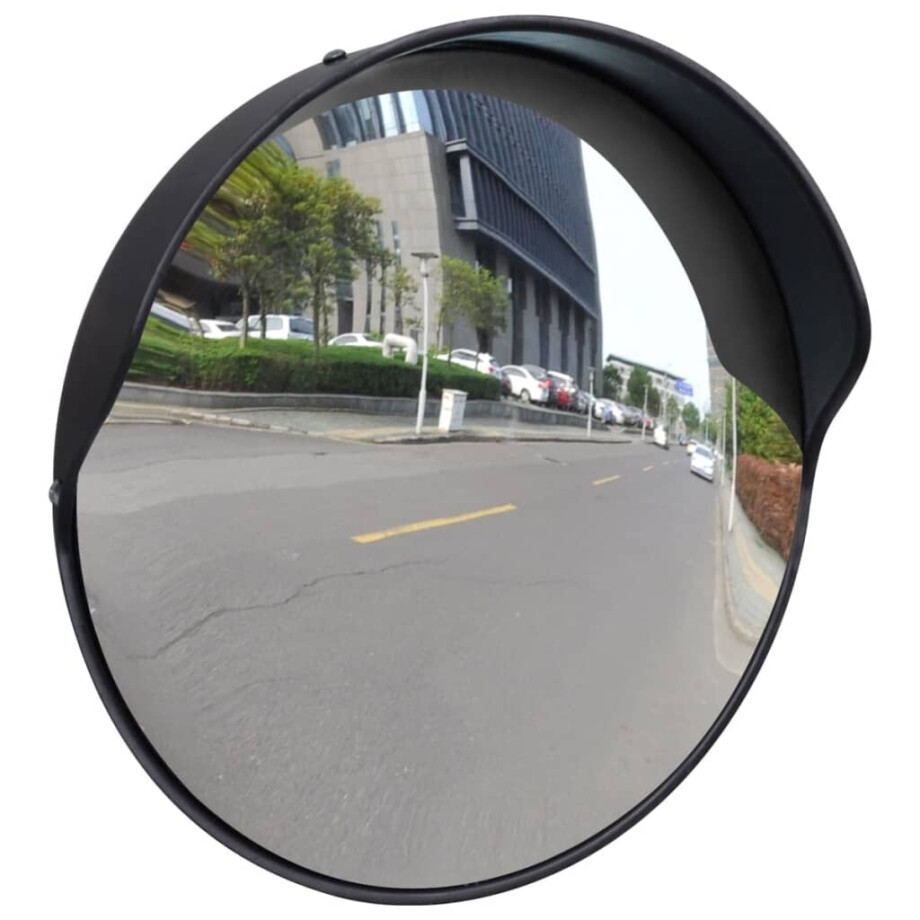 vidaXL Verkeersspiegel voor buiten 30 cm PC-kunststof zwart afbeelding 1
