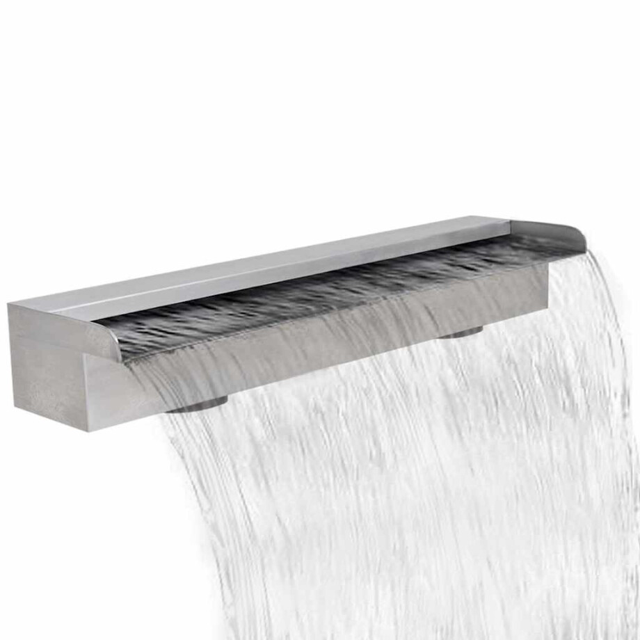 vidaXL Zwembadwaterval rechthoekig 60 cm roestvrij staal afbeelding 1