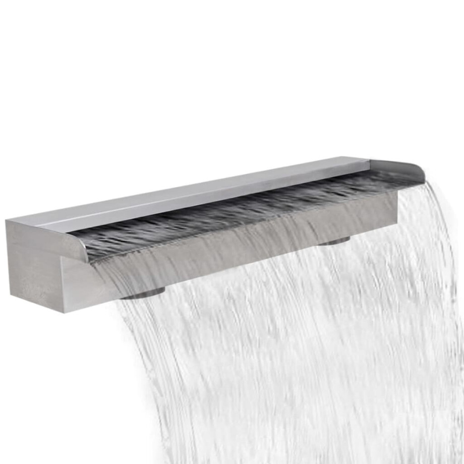 vidaXL Zwembadwaterval rechthoekig 60 cm roestvrij staal afbeelding 1