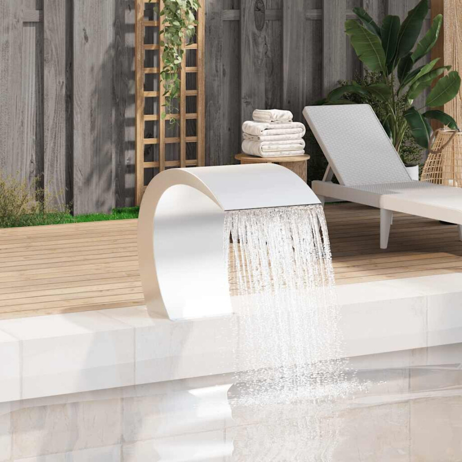 vidaXL Zwembadwaterval 45x30x60 cm roestvrij staal vidaXL Zwembadwaterval 45x30x60 cm roestvrij staal afbeelding 1