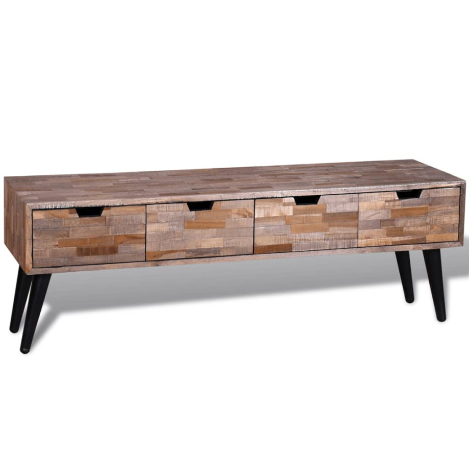 vidaXL Tv-meubel met vier lades gerecycled teak afbeelding 1