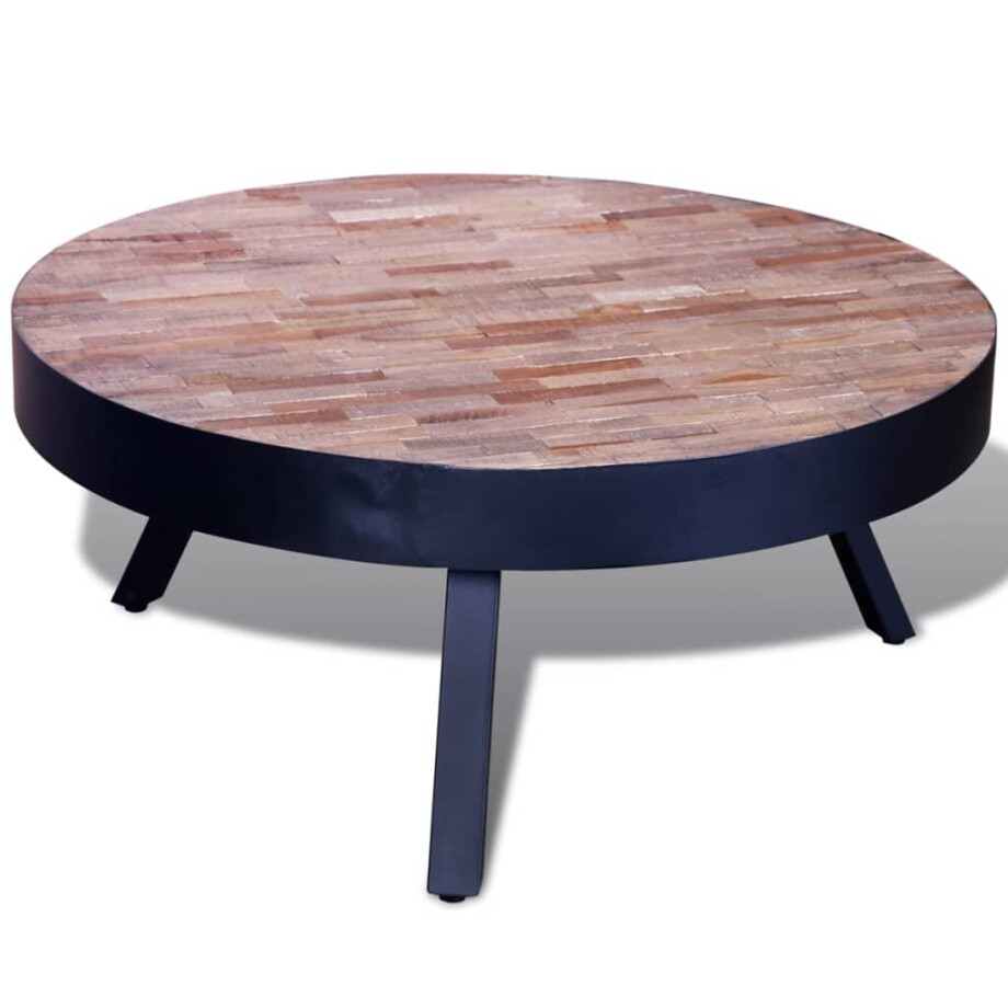 vidaXL Salontafel rond gerecycled teakhout vidaXL Salontafel rond gerecycled teakhout afbeelding 1
