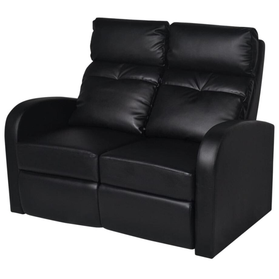 vidaXL Dubbele relaxfauteuil zonder middenleuning kunstleer zwart vidaXL Dubbele relaxfauteuil zonder middenleuning kunstleer zwart afbeelding 1