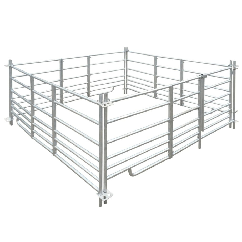 vidaXL Schaapskooi 4 panelen 183x183x92 cm gegalvaniseerd staal afbeelding 