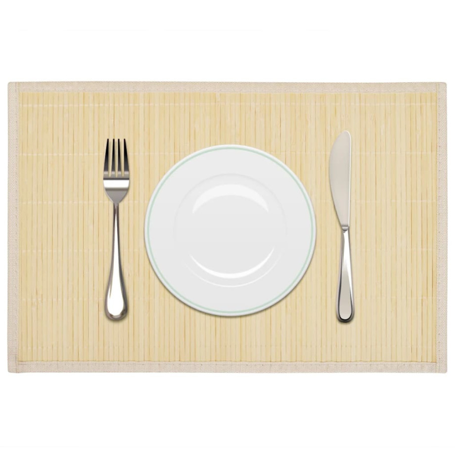 vidaXL 6 Placemats bamboe 30 x 45 cm natuurlijk afbeelding 1