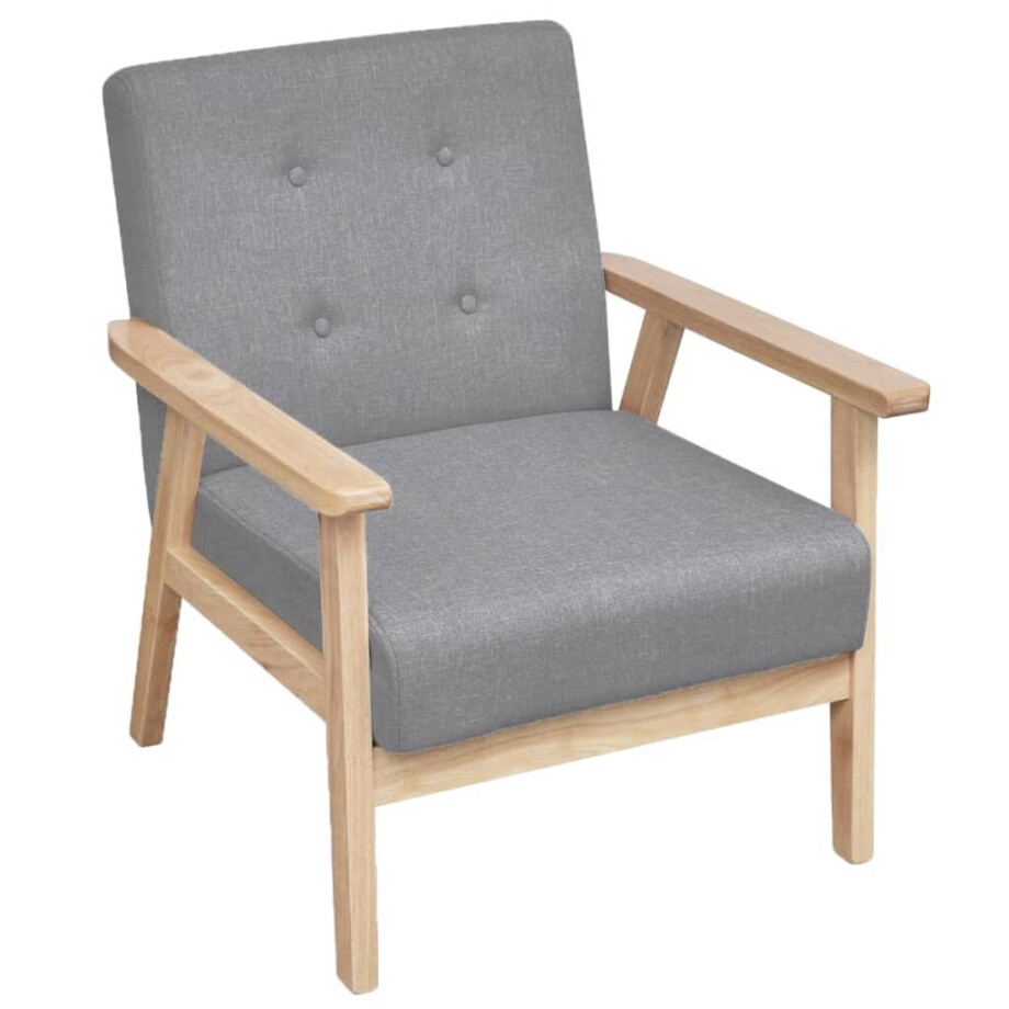 vidaXL Fauteuil stof lichtgrijs afbeelding 1