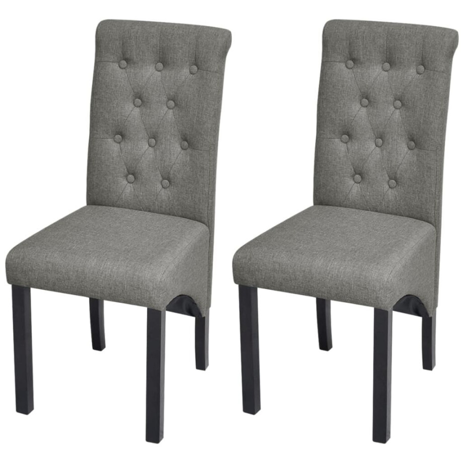 vidaXL Eetkamerstoelen 2 st stof lichtgrijs vidaXL Eetkamerstoelen 2 st stof lichtgrijs afbeelding 1
