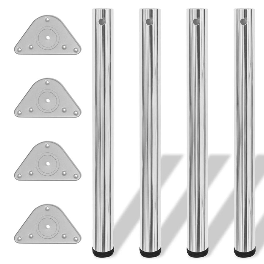 vidaXL Tafelpoten in hoogte verstelbaar chroom 710 mm 4 st afbeelding 1