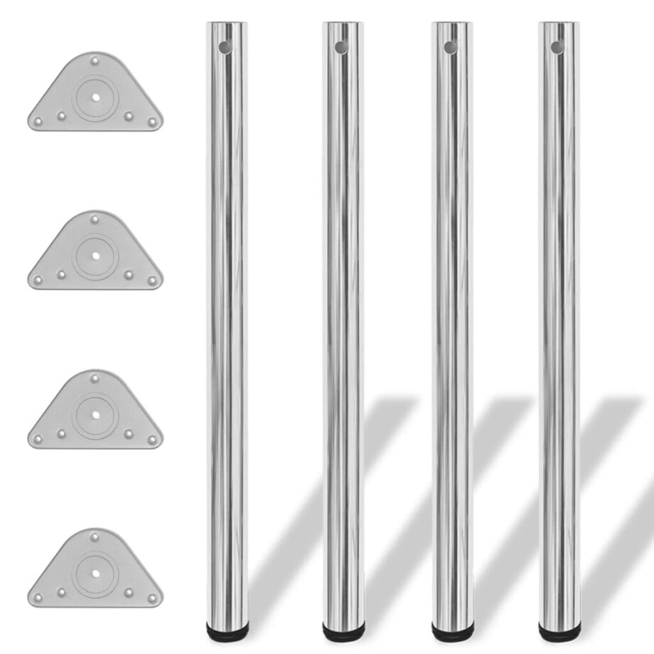 vidaXL Tafelpoten in hoogte verstelbaar chroom 870 mm 4 st afbeelding 1