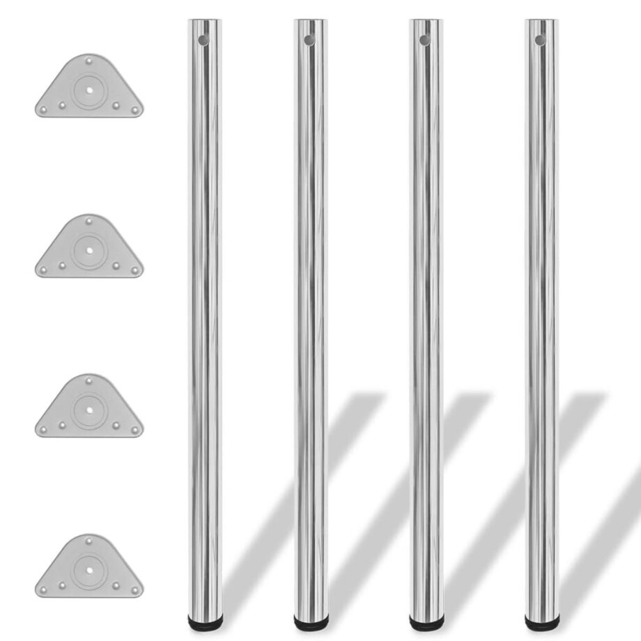 vidaXL Tafelpoten in hoogte verstelbaar chroom 1100 mm 4 st vidaXL Tafelpoten in hoogte verstelbaar chroom 1100 mm 4 st afbeelding 1