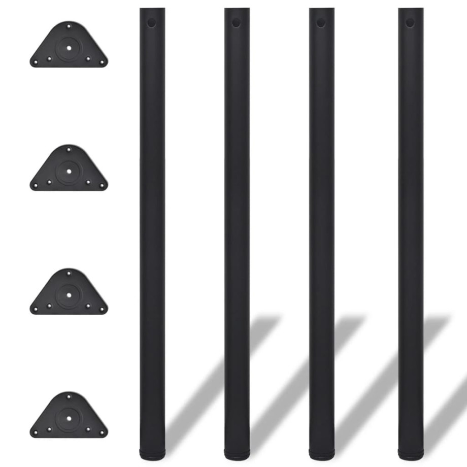 vidaXL Tafelpoten in hoogte verstelbaar zwart 1100 mm 4 st afbeelding 1