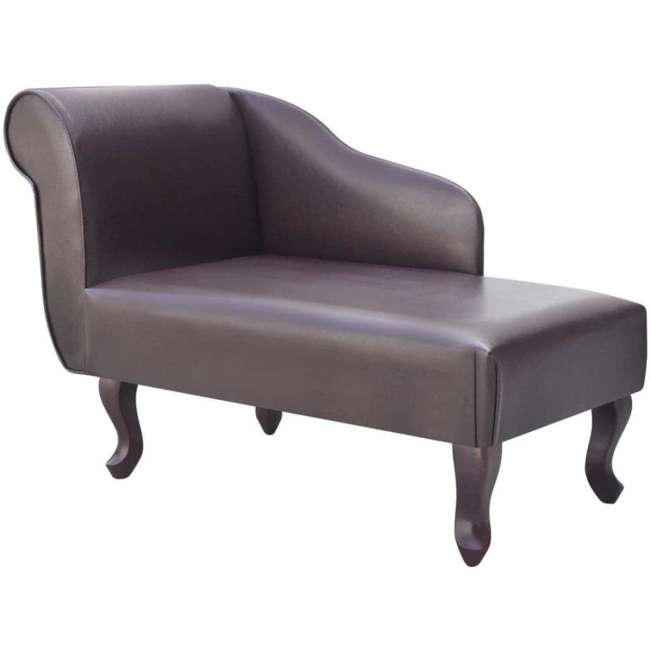 vidaXL Chaise longue kunstleer bruin afbeelding 1