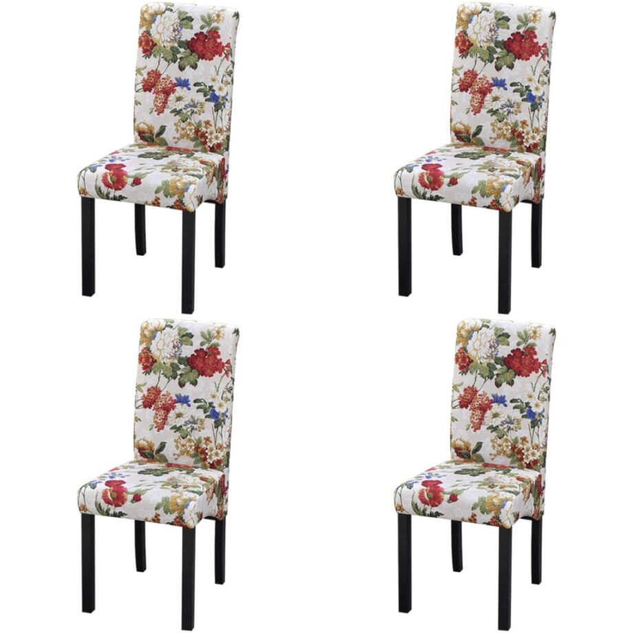 vidaXL Eetkamerstoelen 4 st stof meerkleurig afbeelding 1