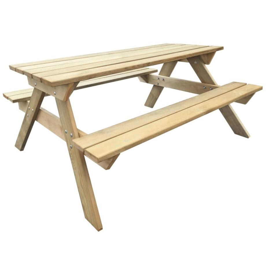 vidaXL Picknicktafel 150x135x71,5 cm hout afbeelding 1