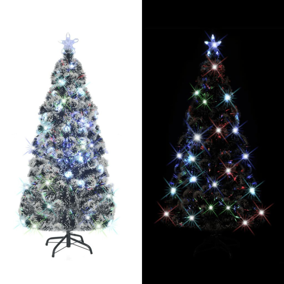 vidaXL Kerstboom met LED en standaard 150 cm glasvezel afbeelding 1