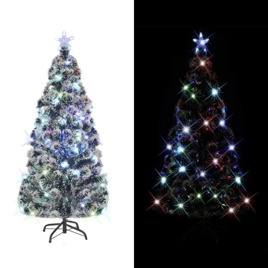 vidaXL Kerstboom met LED en standaard 210 cm glasvezel afbeelding 1