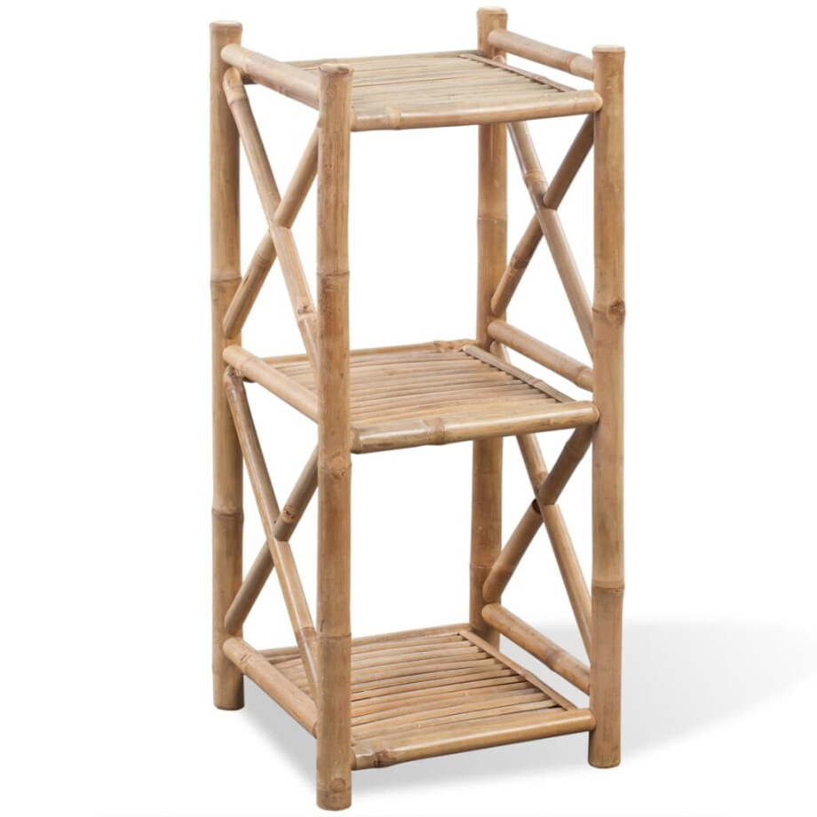 vidaXL Rek 3-laags vierkant bamboe vidaXL Rek 3-laags vierkant bamboe afbeelding 1
