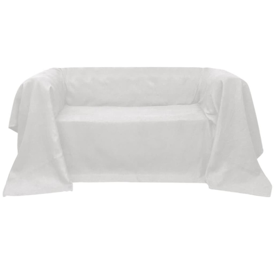 vidaXL Bankhoes 270x350 cm microsuède crème vidaXL Bankhoes 270x350 cm microsuède crème afbeelding 1