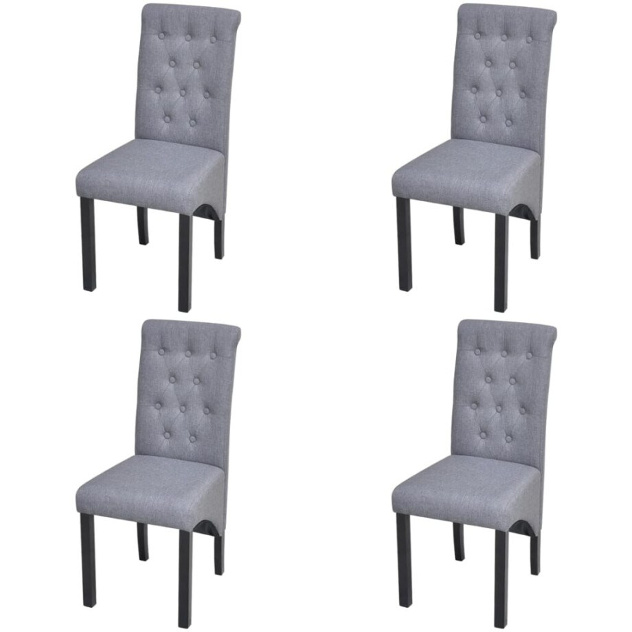 vidaXL Eetkamerstoelen 4 st stof lichtgrijs afbeelding 1