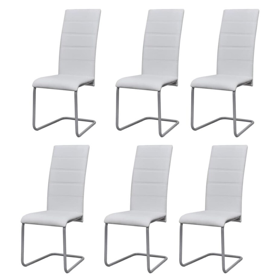 vidaXL Eetkamerstoelen 6 st kunstleer wit afbeelding 1