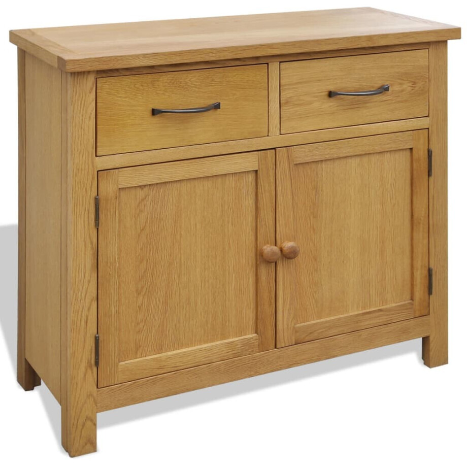 vidaXL Dressoir 90x33,5x83 cm massief eikenhout afbeelding 1