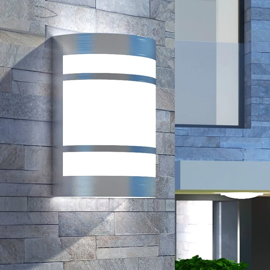 vidaXL Wandlamp voor buiten licht roestvrij staal afbeelding 1
