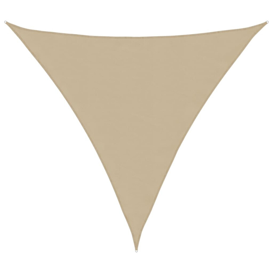vidaXL Zonnescherm driehoekig 3,6x3,6x3,6 m oxford stof beige afbeelding 1