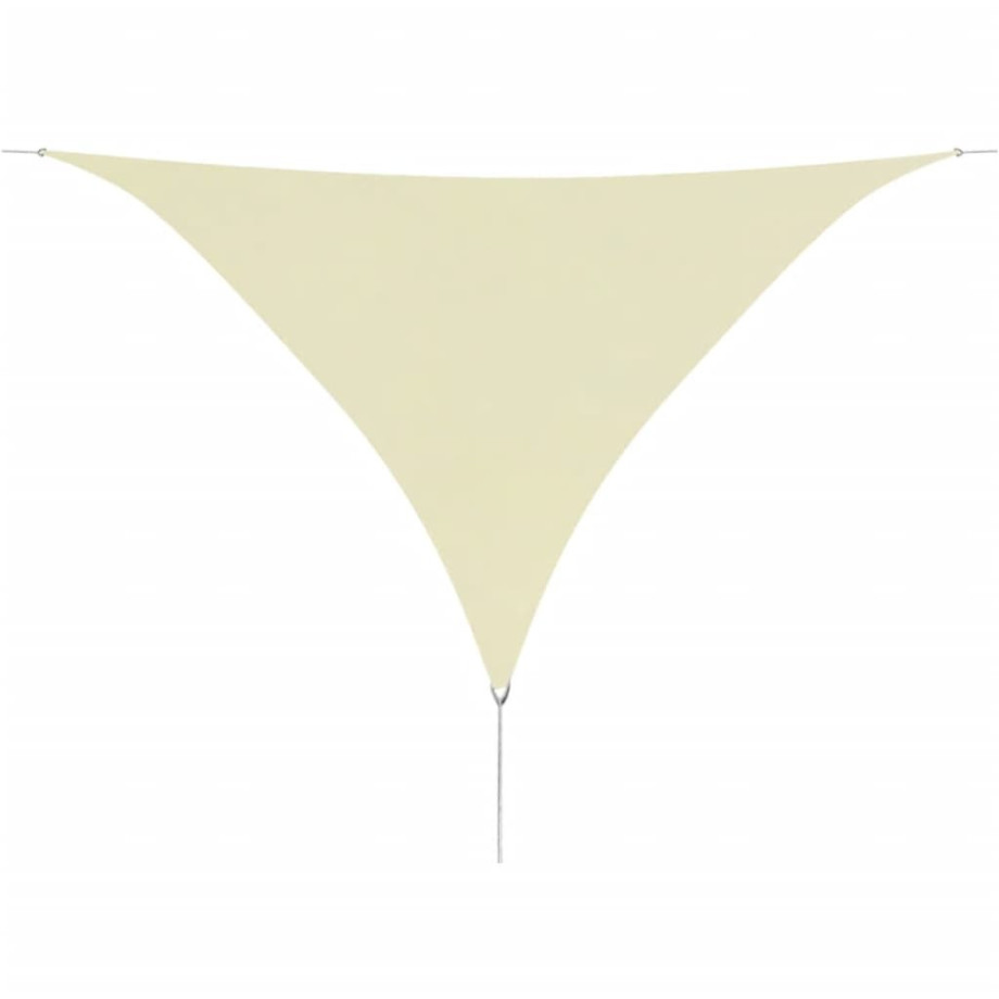vidaXL Zonnescherm driehoekig 5x5x5 m oxford stof crèmekleurig afbeelding 1