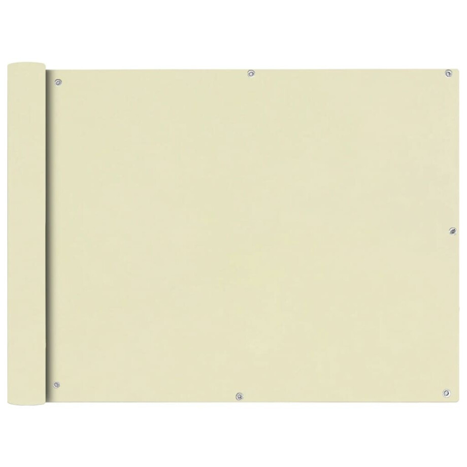 vidaXL Balkonscherm crémekleurig 90x400 cm oxfordtextiel afbeelding 1