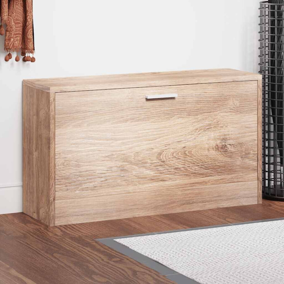 vidaXL Schoenenopbergbank 80x24x45 cm eikenkleurig afbeelding 1