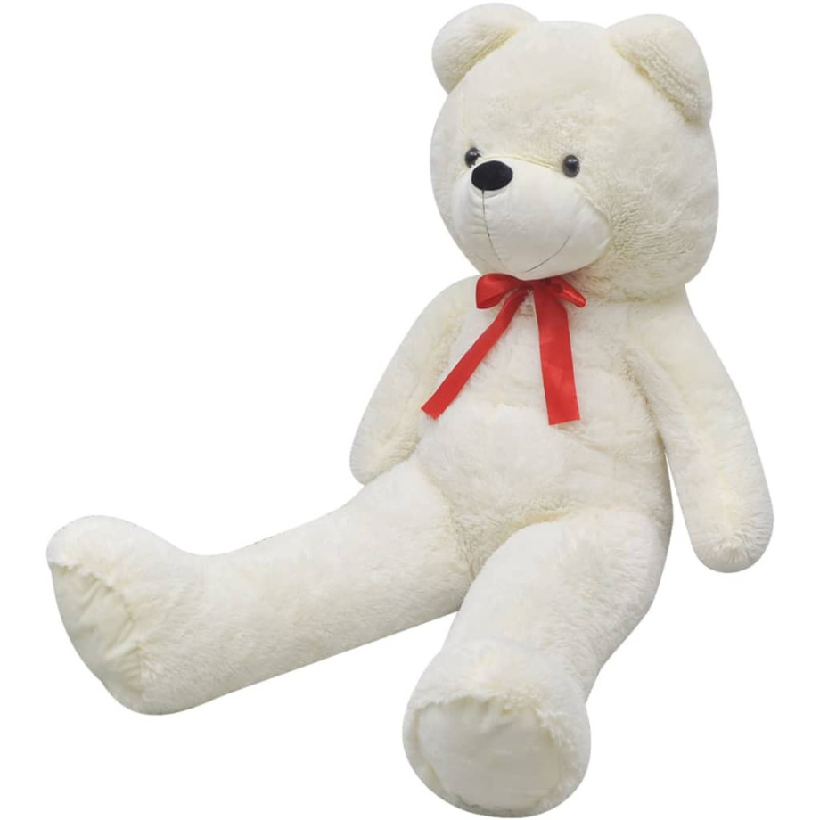 vidaXL Teddybeer 170 cm pluche wit afbeelding 1