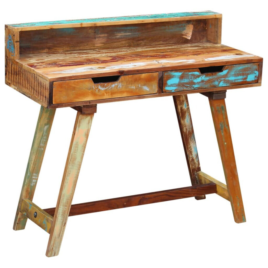 vidaXL Bureau massief gerecycled hout vidaXL Bureau massief gerecycled hout afbeelding 1