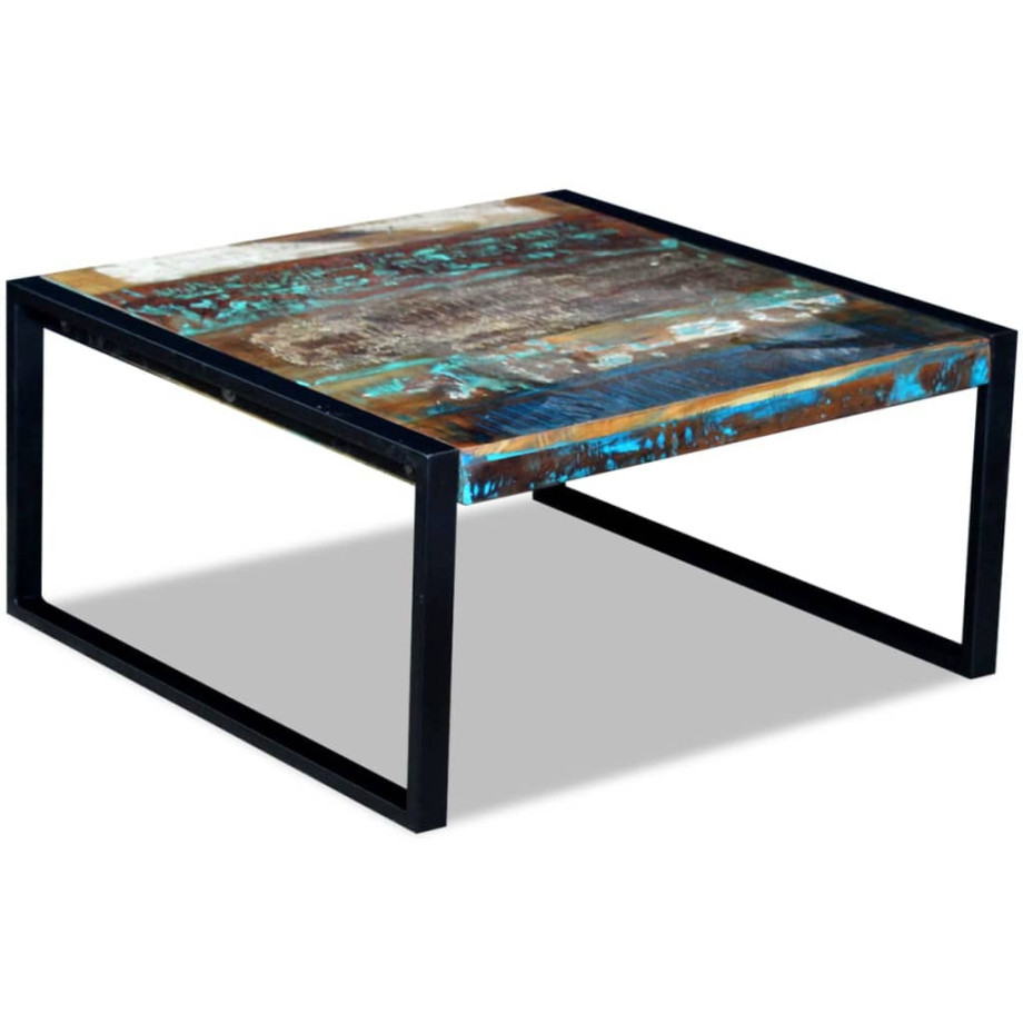 vidaXL Salontafel 80x80x40 cm massief gerecycled hout afbeelding 1