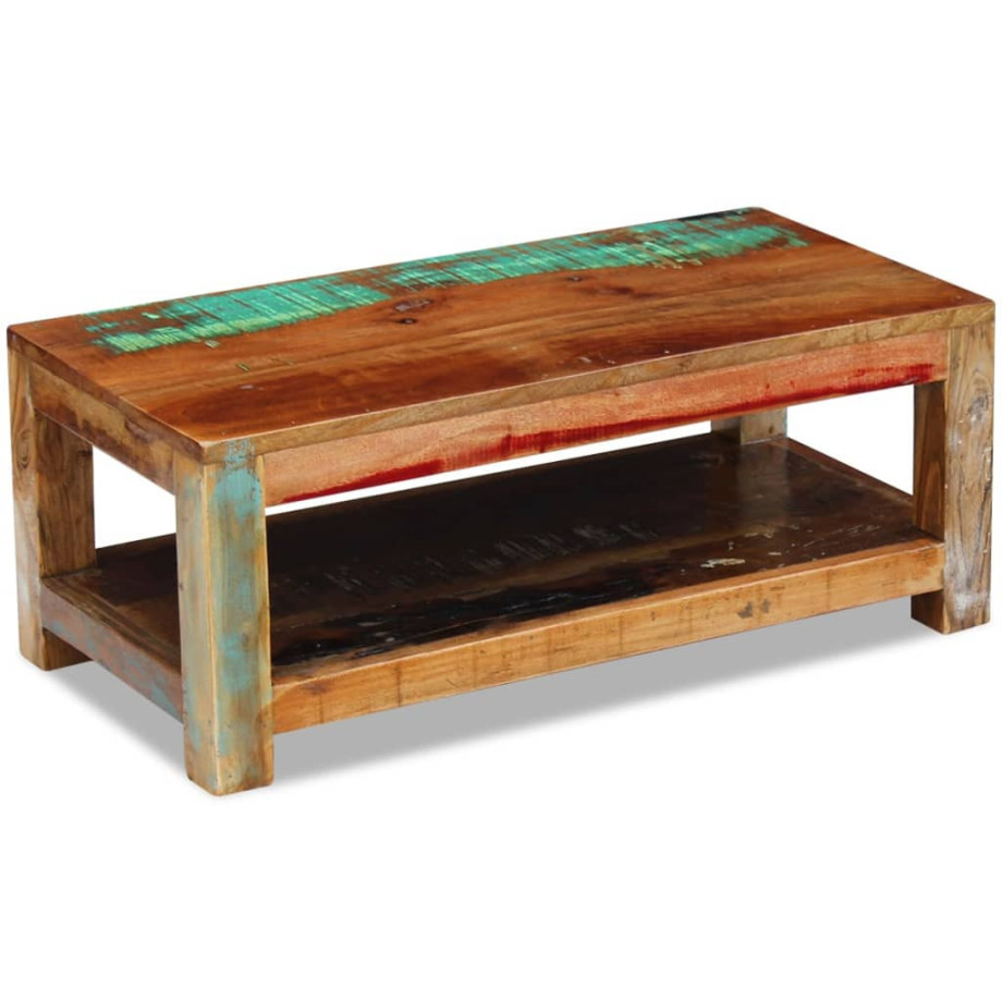 vidaXL Salontafel 90x45x35 cm massief gerecycled hout afbeelding 1