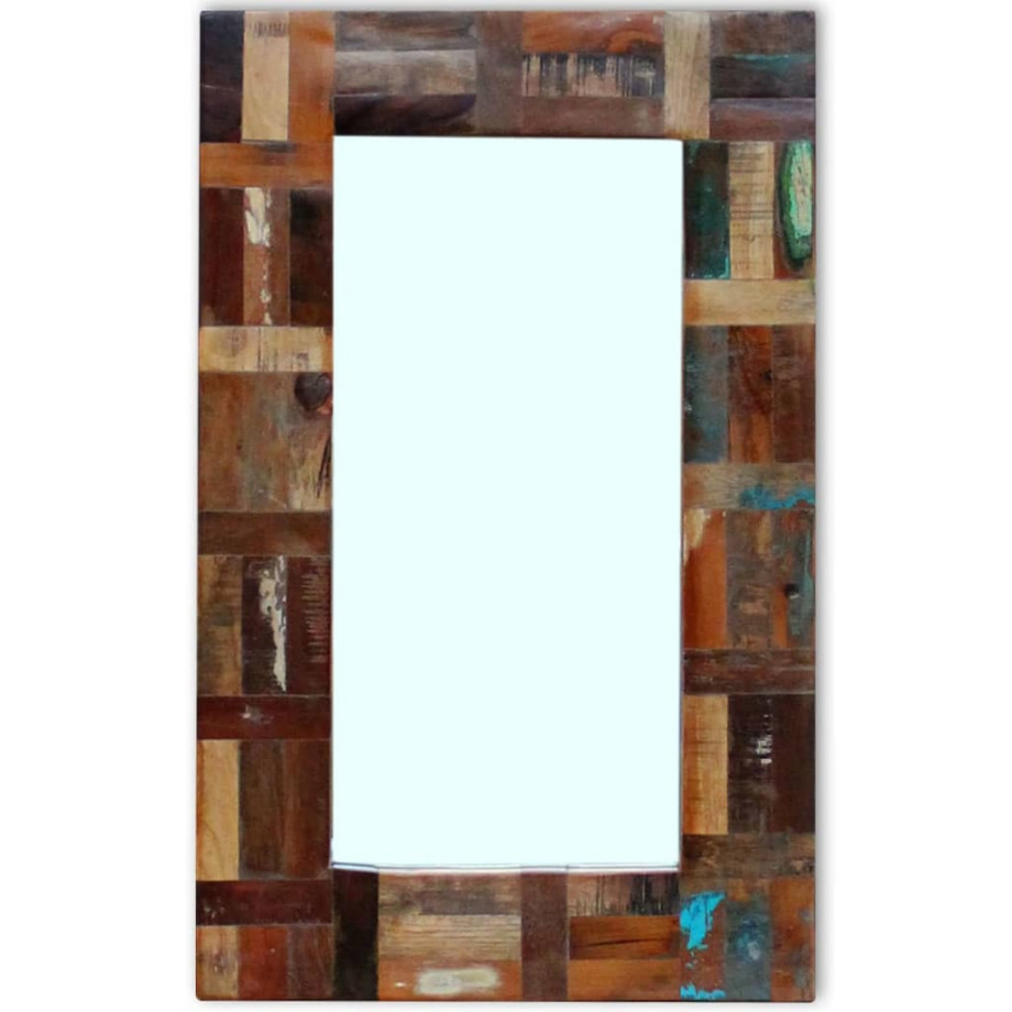 vidaXL Spiegel 80x50 cm massief gerecycled hout afbeelding 1