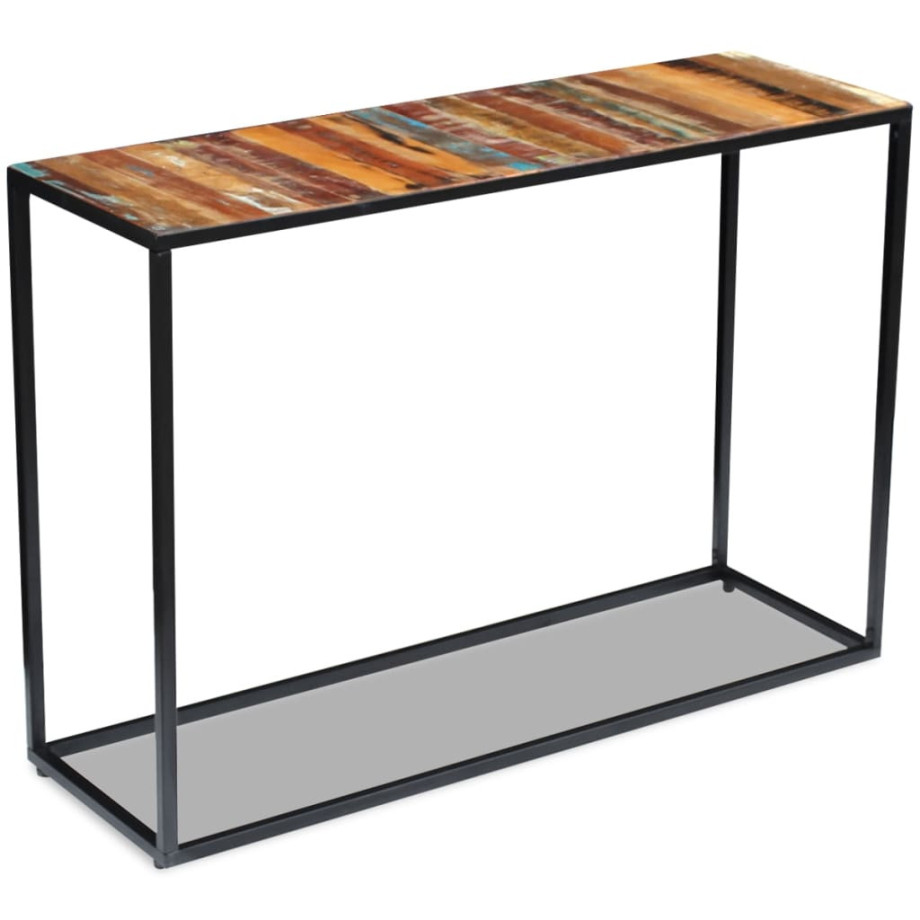 vidaXL Wandtafel 110x35x76 cm massief gerecycled hout afbeelding 1