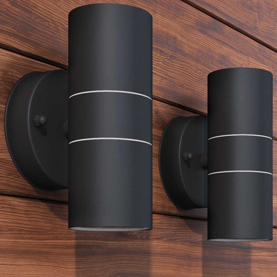 vidaXL LED-wandlamp buiten op-/neerwaarts RVS 2 st vidaXL LED-wandlamp buiten op-/neerwaarts RVS 2 st afbeelding 1