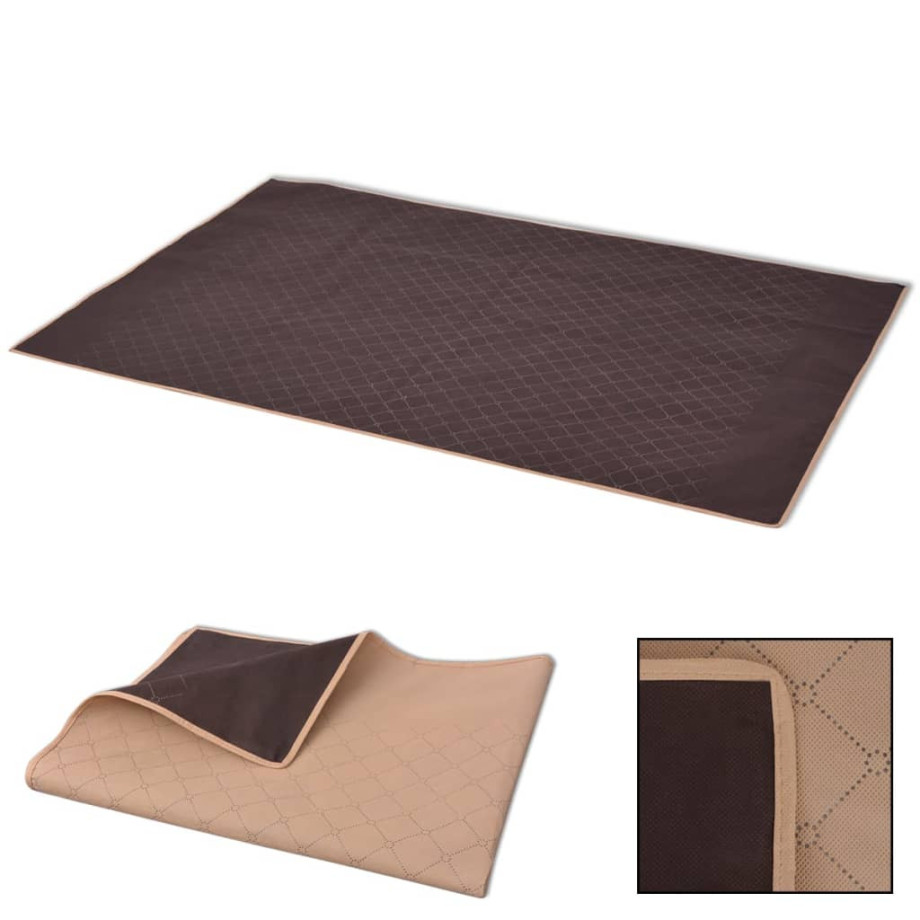 vidaXL Picknickkleed 100x150 cm beige en bruin afbeelding 1