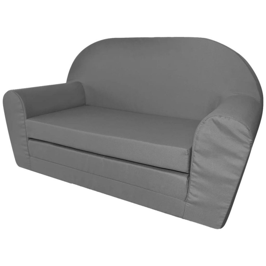 vidaXL Loungestoel voor kinderen uitklabaar grijs afbeelding 1