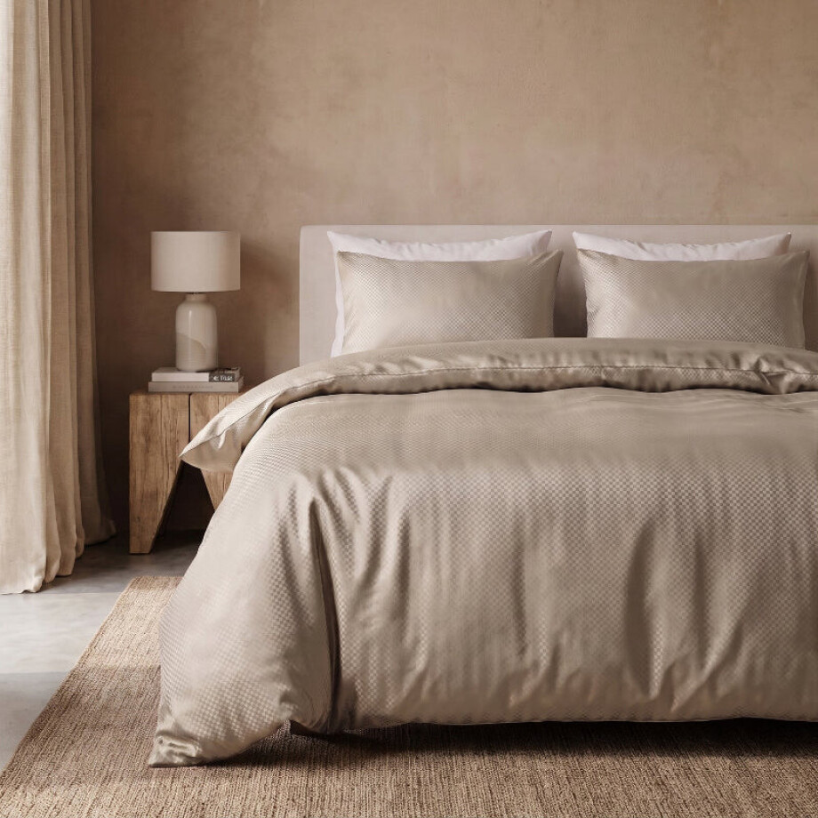 Dekbedovertrek Satin Point - Taupe - Lits-Jumeaux (240x220 Cm) - Taupe Microvezel - Patroon - Zensation - Dekbed-Discounter.nl Dekbedovertrek Satin Point - Taupe - Lits-Jumeaux (240x220 Cm) - Taupe Microvezel - Patroon - Zensation - Dekbed-Discounter.nl afbeelding