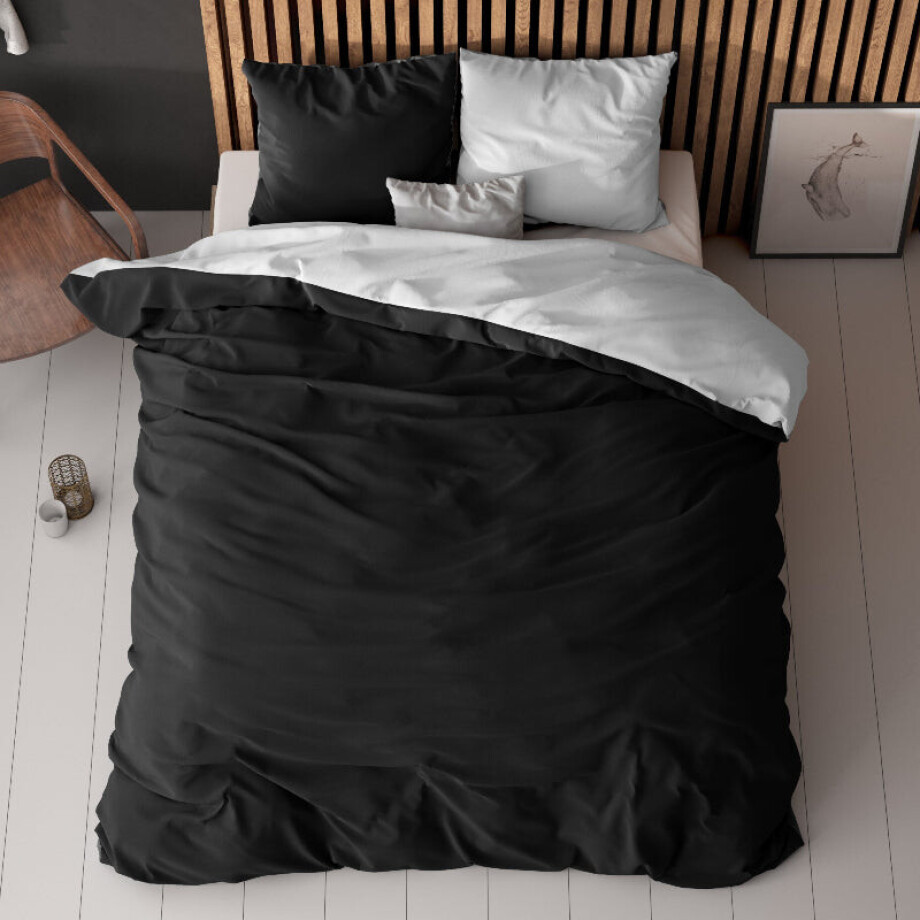 Dekbedovertrek Twin Face - Zwart Wit - Lits-Jumeaux (240x220 Cm) - Zwart & Wit Microvezel - Double Face - Zensation - Dekbed-Discounter.nl Dekbedovertrek Twin Face - Zwart Wit - Lits-Jumeaux (240x220 Cm) - Zwart & Wit Microvezel - Double Face - Zensation - Dekbed-Discounter.nl afbeelding