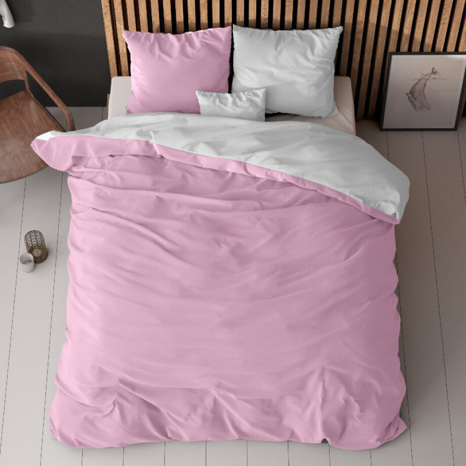 Dekbedovertrek Twin Face - Roze Wit - Lits-Jumeaux (240x220 Cm) - Roze & Wit Microvezel - Double Face - Zensation - Dekbed-Discounter.nl Dekbedovertrek Twin Face - Roze Wit - Lits-Jumeaux (240x220 Cm) - Roze & Wit Microvezel - Double Face - Zensation - Dekbed-Discounter.nl afbeelding
