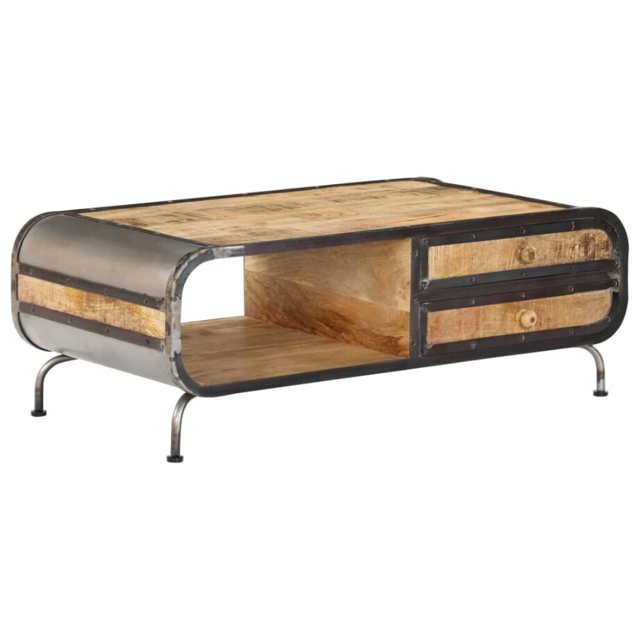 vidaXL Salontafel 100x50x35 cm massief mangohout afbeelding 1