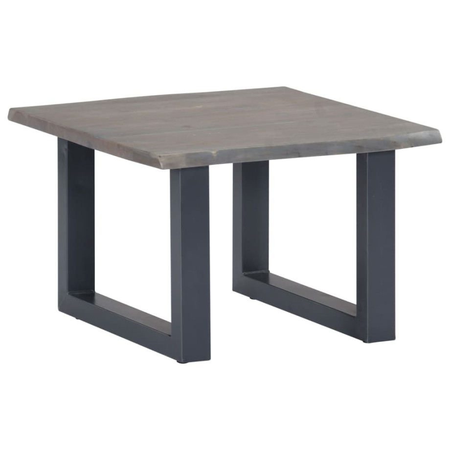 vidaXL Salontafel met natuurlijke randen 60x60x40 cm acaciahout grijs afbeelding 1