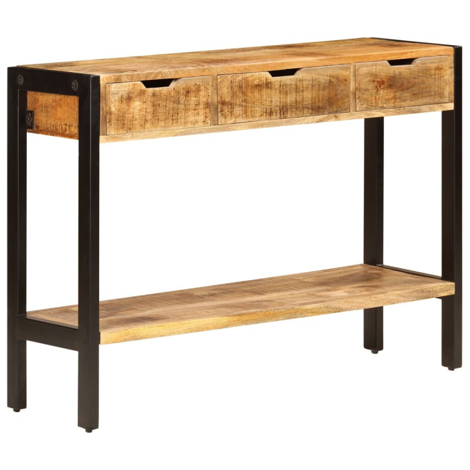 vidaXL Dressoir met 3 lades 110x35x75 cm massief mangohout afbeelding 1