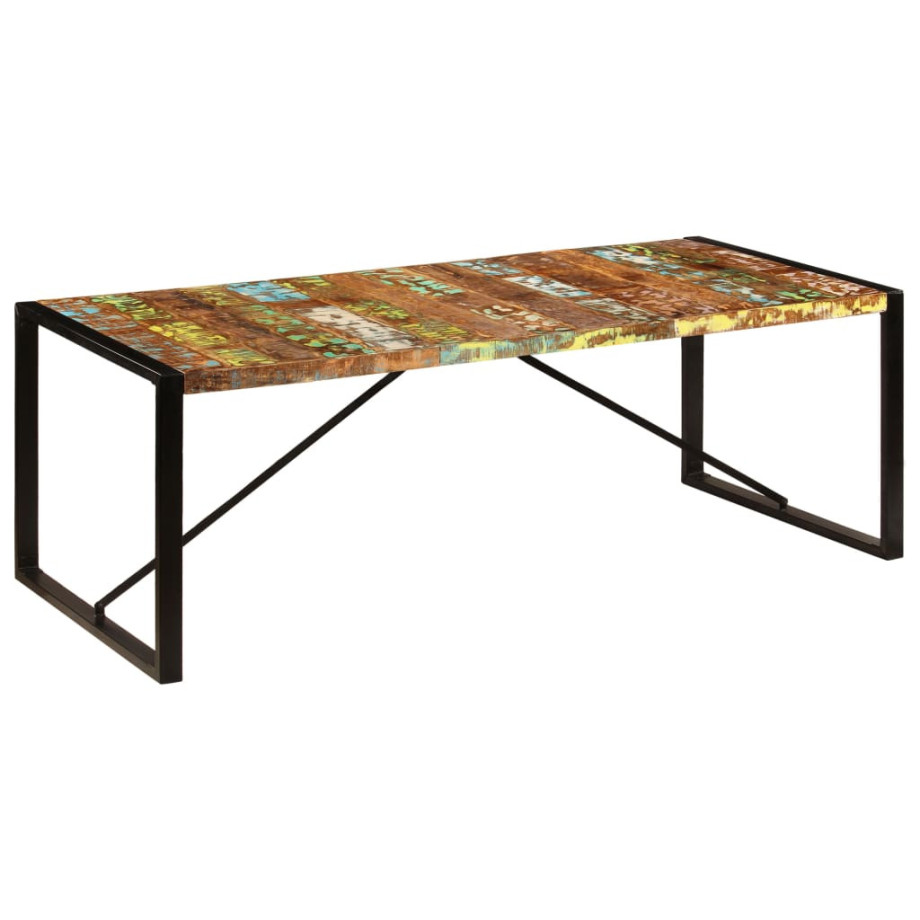 vidaXL Eettafel 220x100x75 cm massief gerecycled hout afbeelding 1