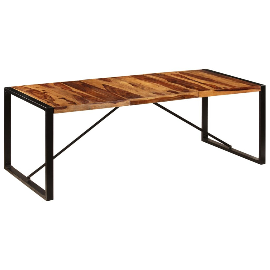 vidaXL Eettafel 220x100x75 cm massief acaciahout afbeelding 1