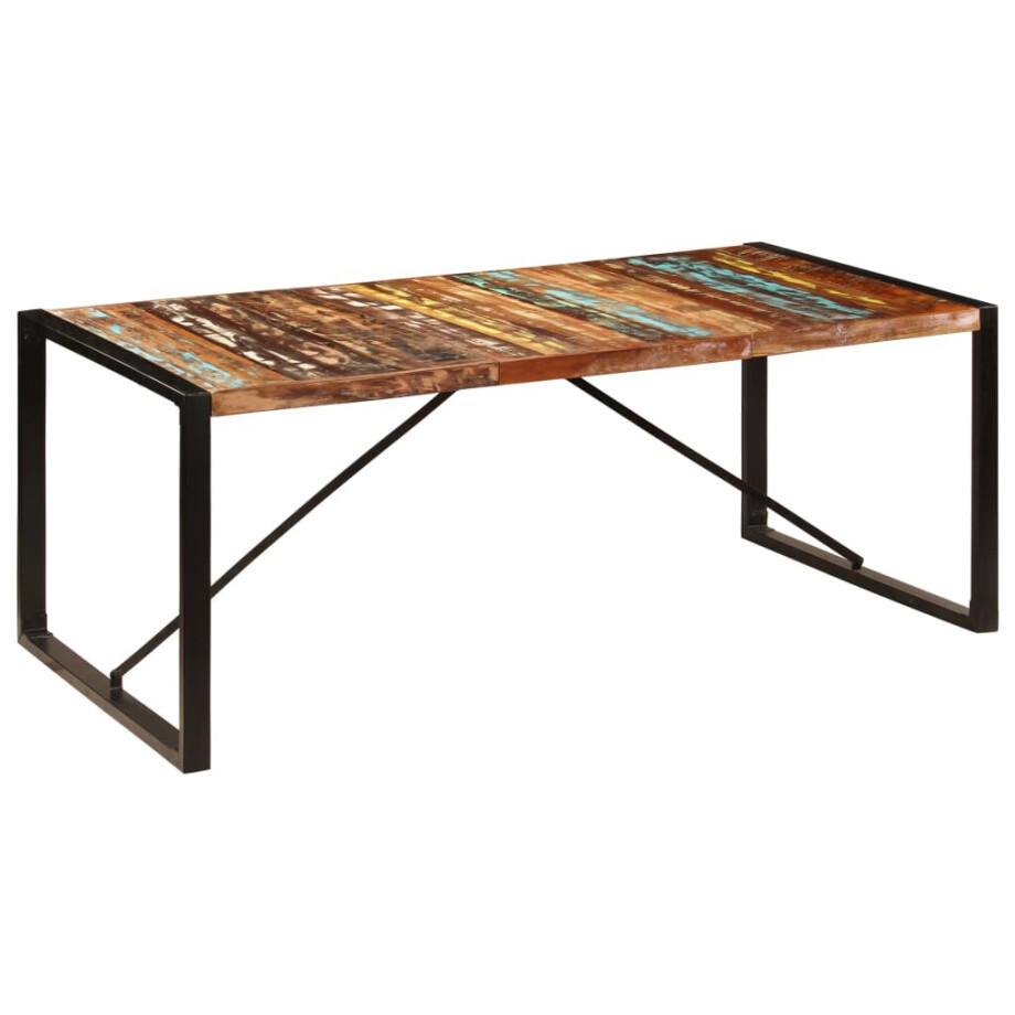 vidaXL Eettafel 200x100x75 cm massief gerecycled hout vidaXL Eettafel 200x100x75 cm massief gerecycled hout afbeelding 1