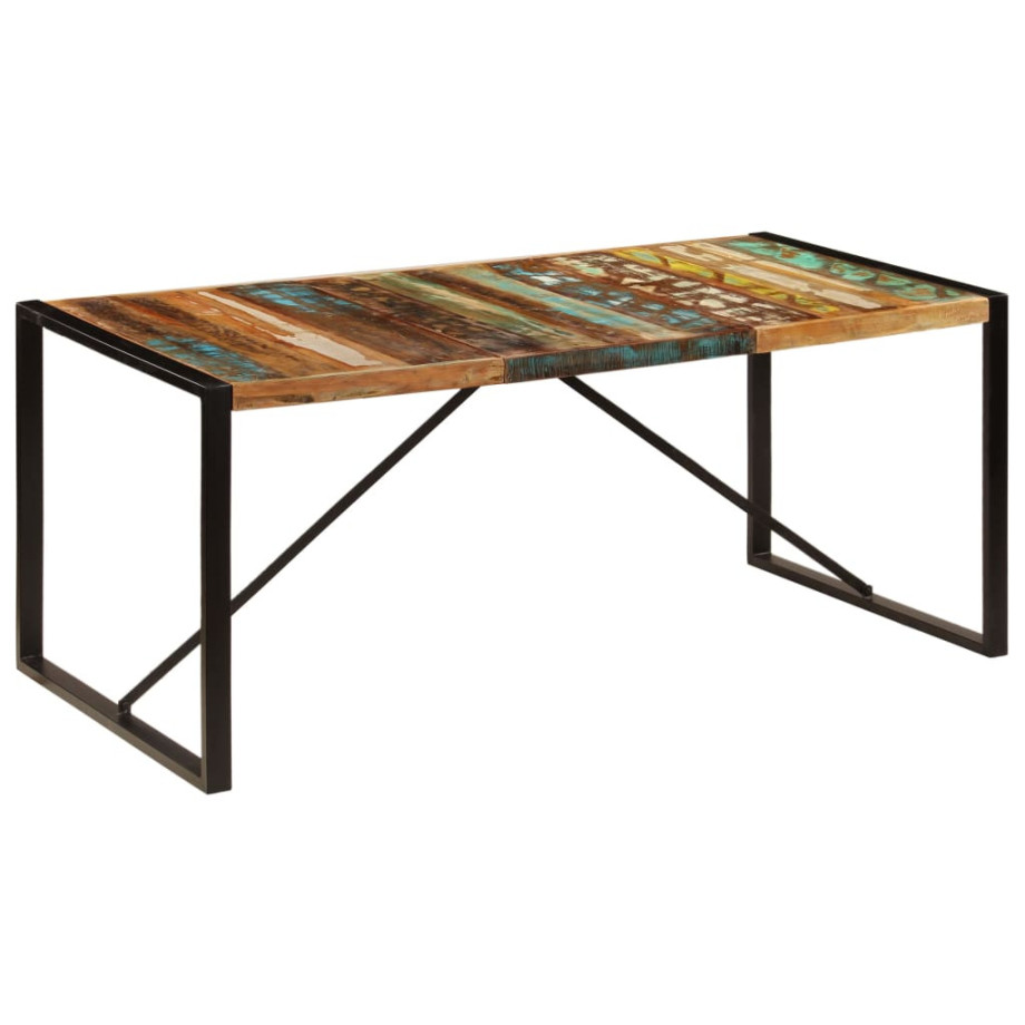 vidaXL Eettafel 180x90x75 cm massief gerecycled hout afbeelding 1